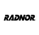 A black and white logo of radnor